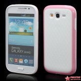 Полимерный TPU Чехол 3D Куб Для Samsung Galaxy Grand GT-I9080(Белый-Розовый)